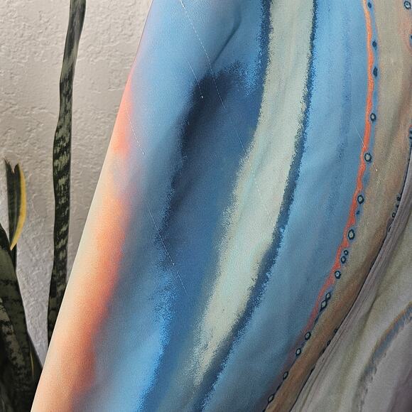 Simkhai Nelli Slip dress Blue Agate Tie Dye Print Midi 4 - Picture 9 of 12